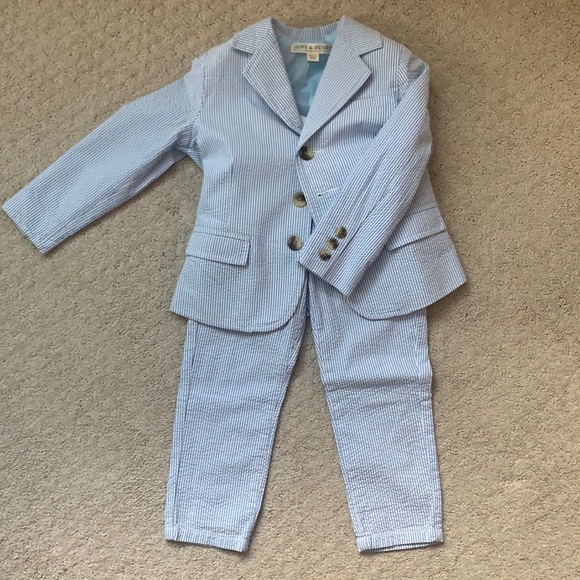 Hope and Henry seersucker suit